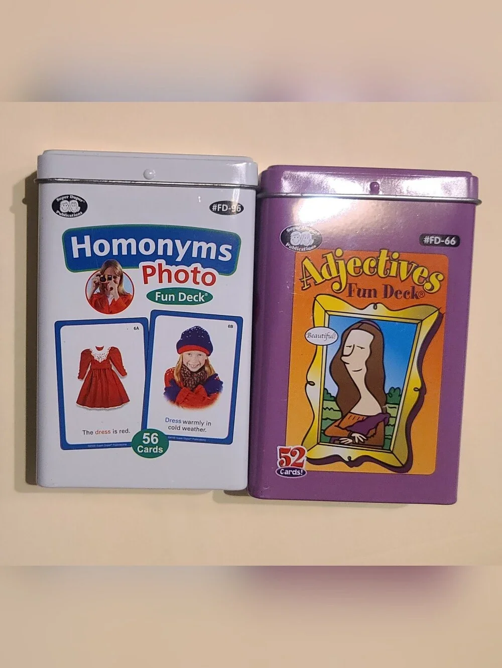 Great For Speech Therapy! Homonyms Photo & Adjectives Fun Deck Card Sets -